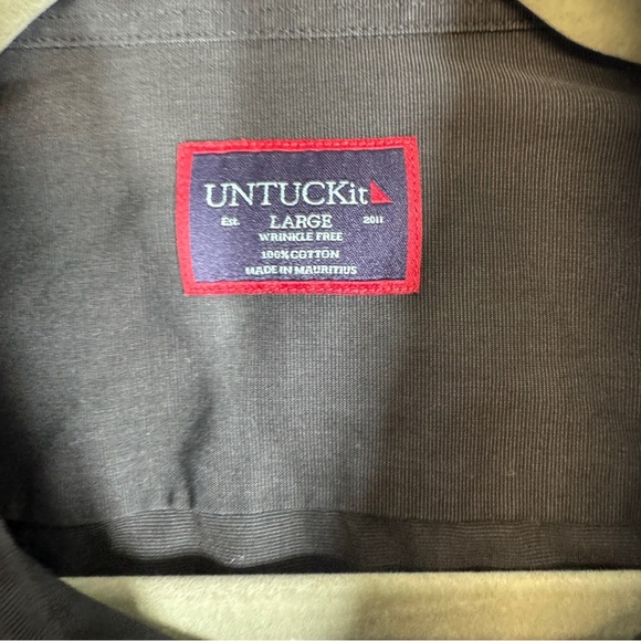 UNTUCKit Black Wrinkle-Free Button Down Shirt Men’s Cotton Dress Work Large - Picture 9 of 15